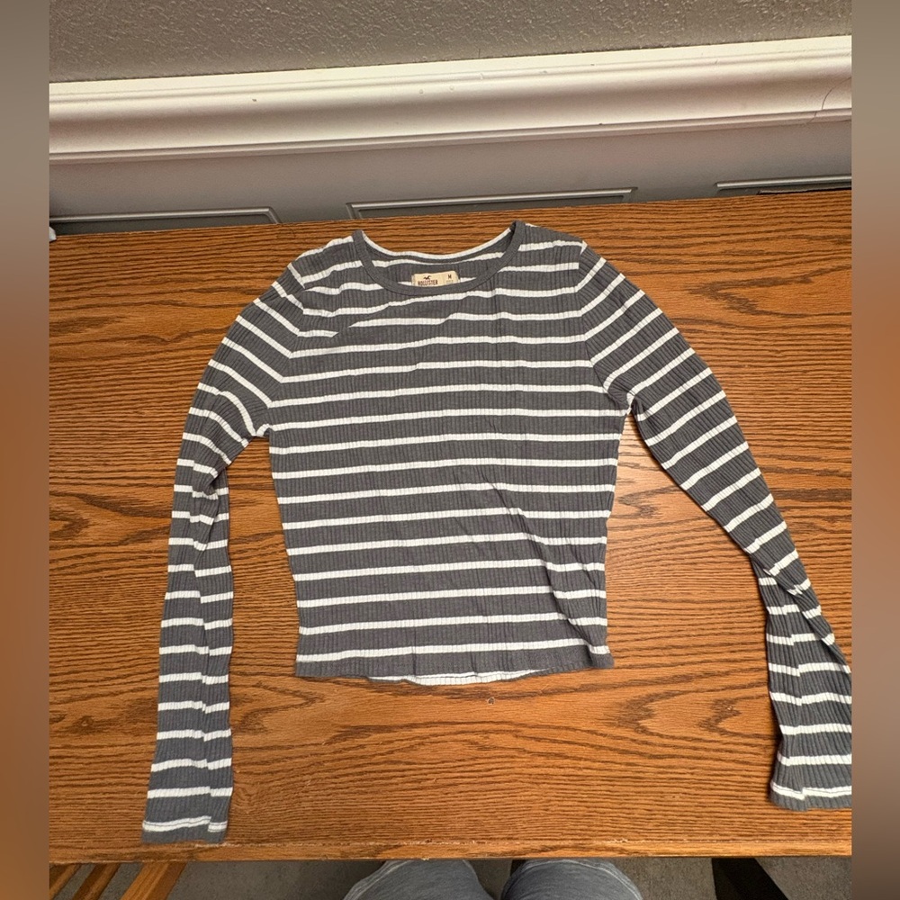 Striped Long Sleeve Crop Top